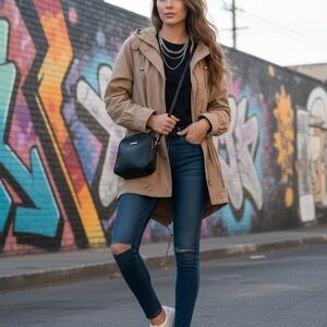 Vintage Style 80s/90s Women's Forecaster Coat Tan Size Medium